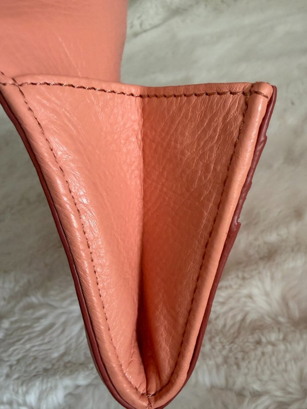 Tory Burch Amanda Envelope Continental Salmon Pink Leather Wallet - Picture 10 of 14